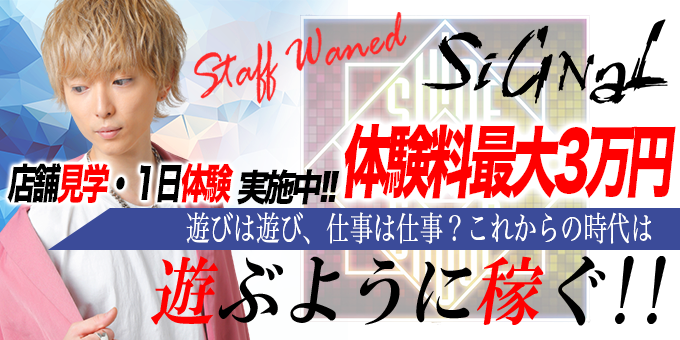 名古屋のホストクラブ「SIGNAL」の求人宣伝。
